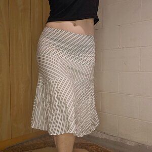 y2k Office Siren Mobwife Indie Poetcore Forever 21 Striped Flare Midi Skirt